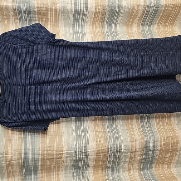 T By Talbots Tie Front Short Sleeve T-Shirt Dress Sheath In Navy - Picture 5 of 7